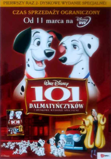 Przód ulotki filmu '101 Dalmatyńczyków'