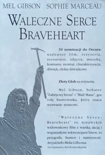 Tył ulotki filmu 'Braveheart - Waleczne Serce'