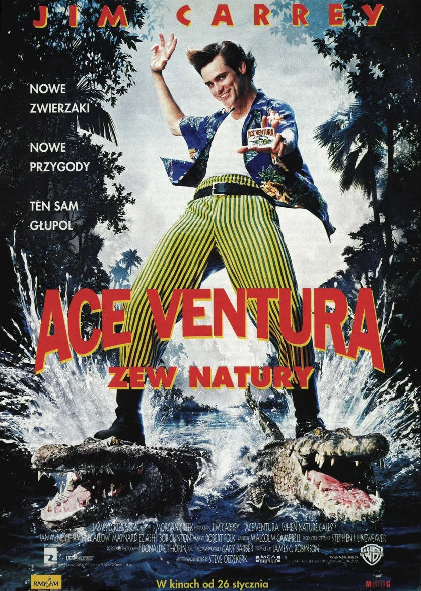 Polski plakat filmu 'Ace Ventura: Zew Natury'