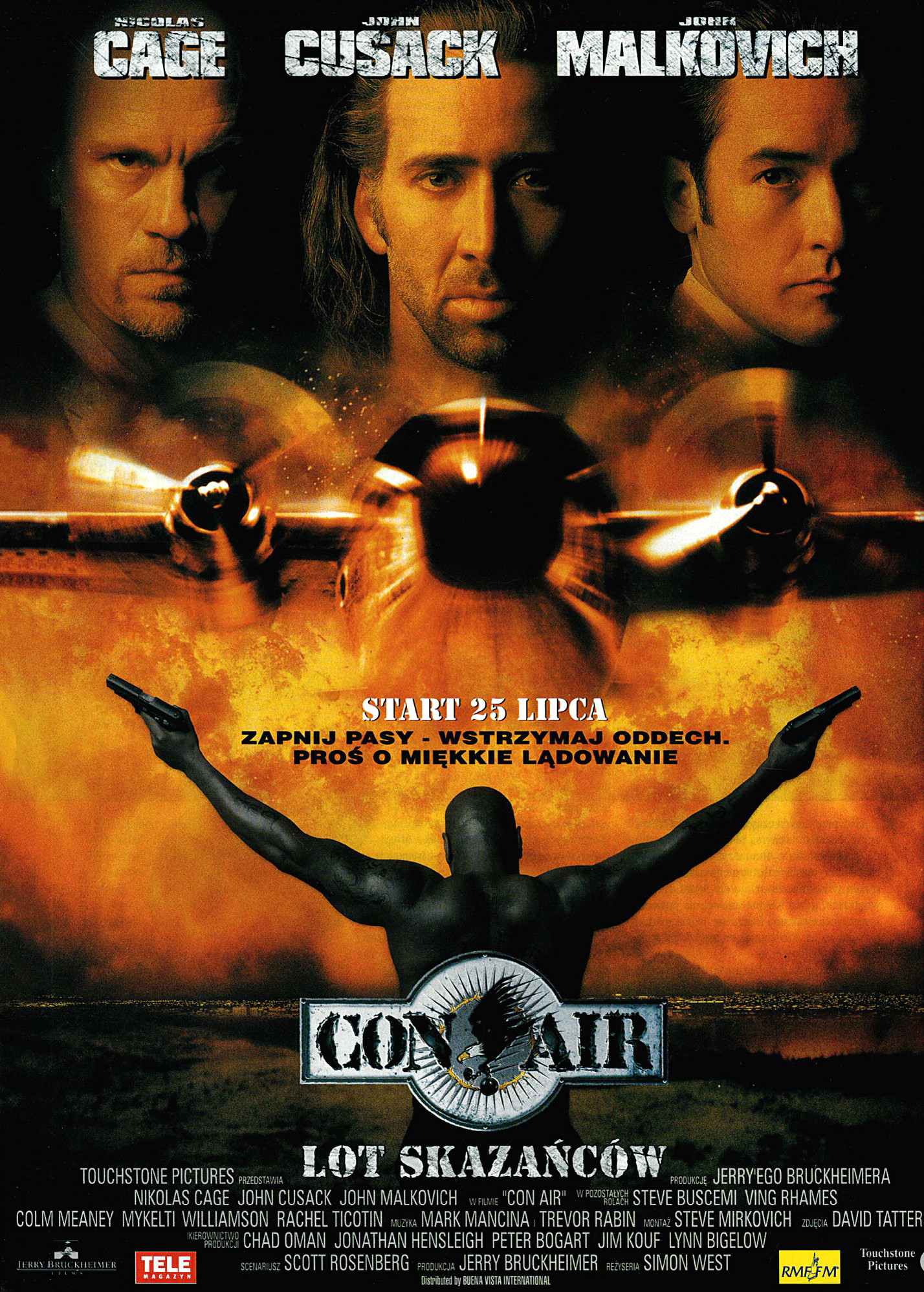 Polski plakat filmu 'Con Air - Lot Skazańców'