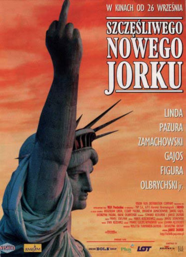 Przód ulotki filmu 'Szczęśliwego Nowego Jorku'