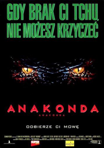 Przód ulotki filmu 'Anakonda'