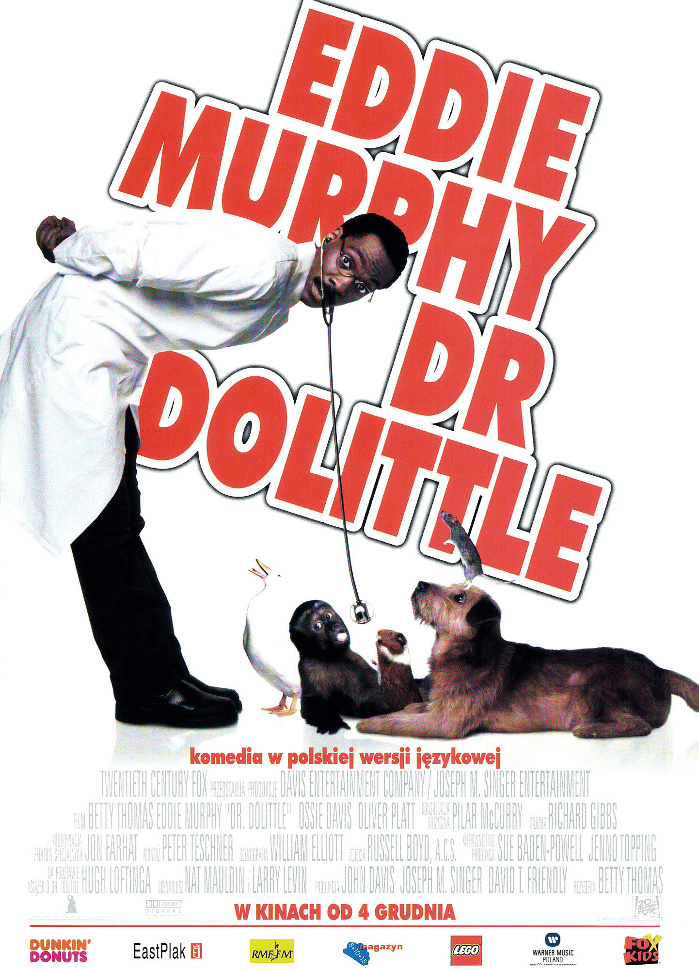 Polski plakat filmu 'Dr Dolittle'