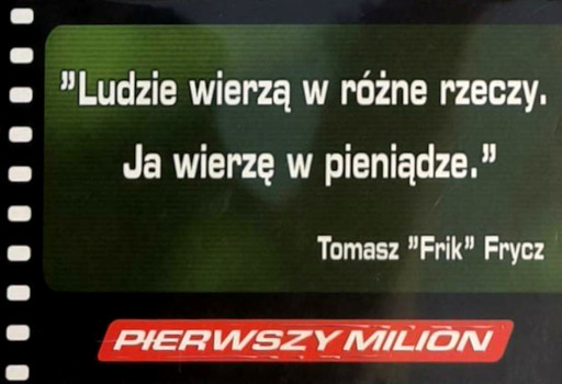 Przód ulotki filmu 'Pierwszy Milion'