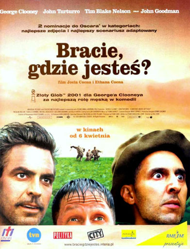 Polski plakat filmu 'Bracie, Gdzie Jesteś?'