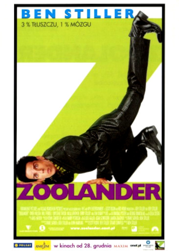 Przód ulotki filmu 'Zoolander'