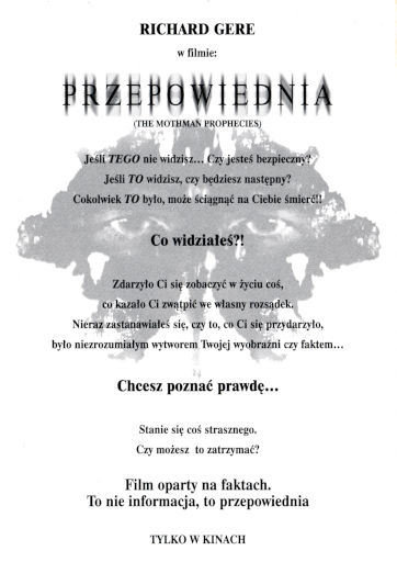 Tył ulotki filmu 'Przepowiednia'