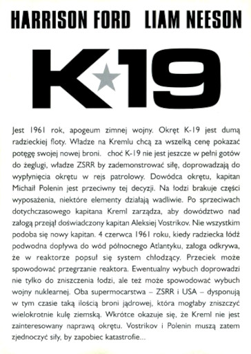 Tył ulotki filmu 'K-19'