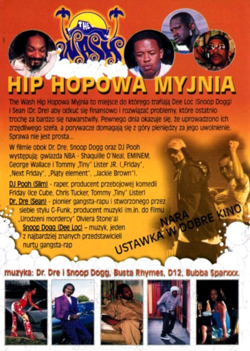 Tył ulotki filmu 'The Wash. Hiphopowa Myjnia'