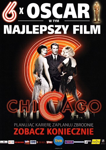 Przód ulotki filmu 'Chicago'