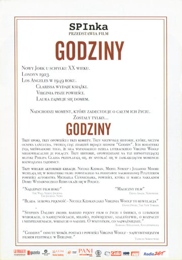 Tył ulotki filmu 'Godziny'