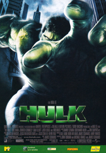 Przód ulotki filmu 'Hulk'