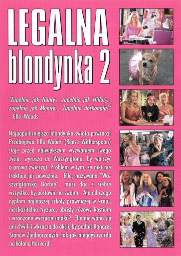 Tył ulotki filmu 'Legalna Blondynka 2'