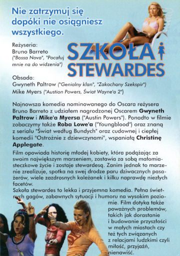 Tył ulotki filmu 'Szkoła Stewardes'