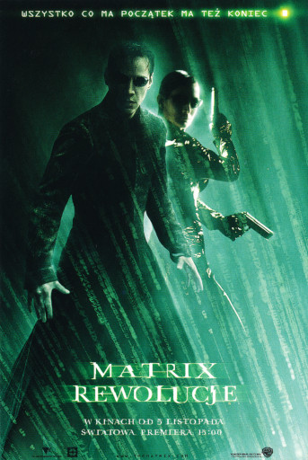 Przód ulotki filmu 'Matrix Rewolucje'