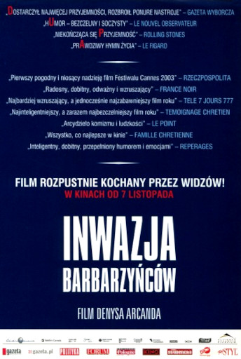 Tył ulotki filmu 'Inwazja Barbarzyńców'