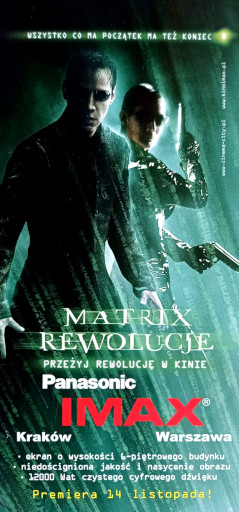 Przód ulotki filmu 'Matrix Rewolucje / Mikołaj Kontra Bałwanek 3D'