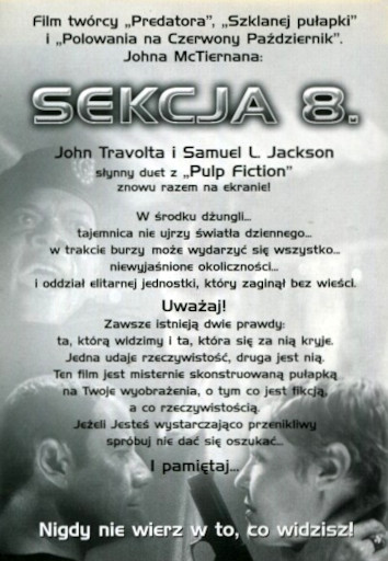 Tył ulotki filmu 'Sekcja 8.'