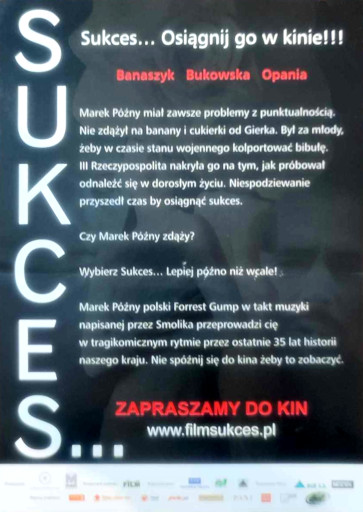 Tył ulotki filmu 'Sukces'