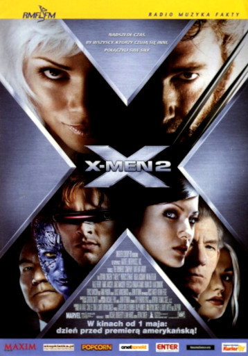 Przód ulotki filmu 'X-Men 2'