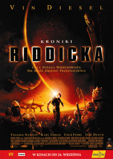 Przód ulotki filmu 'Kroniki Riddicka'