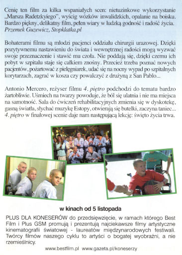 Tył ulotki filmu '4. Piętro'