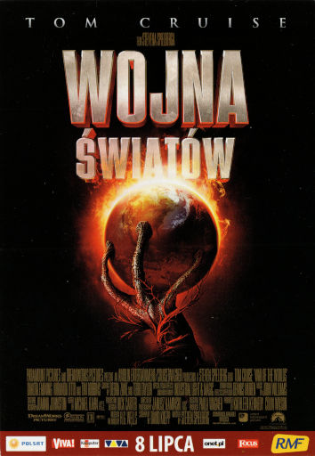 Przód ulotki filmu 'Wojna Światów'