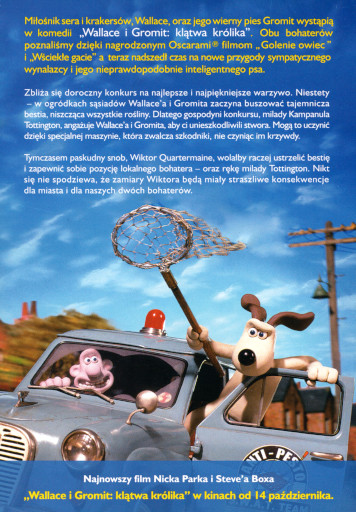 Tył ulotki filmu 'Wallace i Gromit: Klątwa Królika'