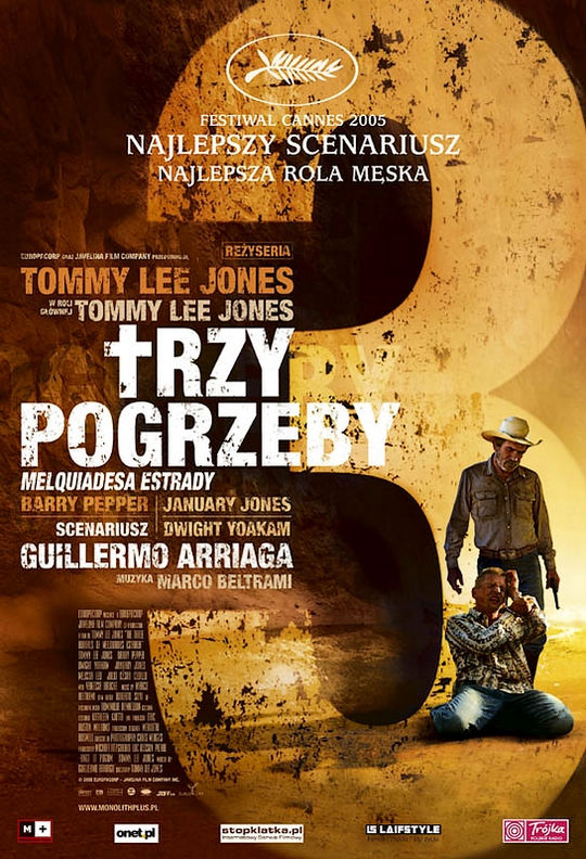 Polski plakat filmu 'Trzy Pogrzeby Melquiadesa Estrady'