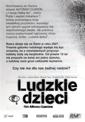 Tył ulotki filmu 'Ludzkie Dzieci'