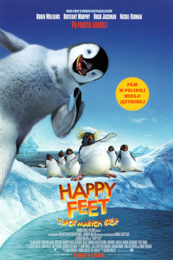 Przód ulotki filmu 'Happy Feet: Tupot Małych Stóp'