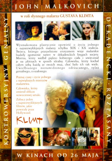 Tył ulotki filmu 'Klimt'