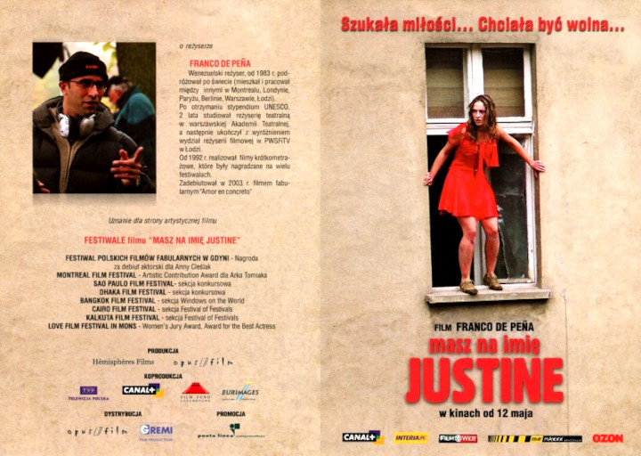 Przód ulotki filmu 'Masz Na Imię Justine'