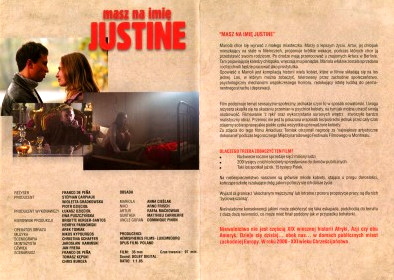 Tył ulotki filmu 'Masz Na Imię Justine'