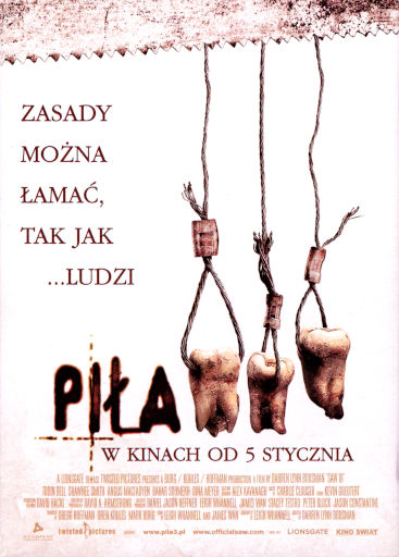 Przód ulotki filmu 'Piła III'