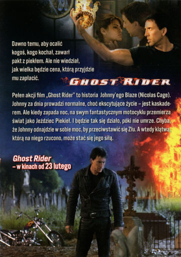 Tył ulotki filmu 'Ghost Rider'