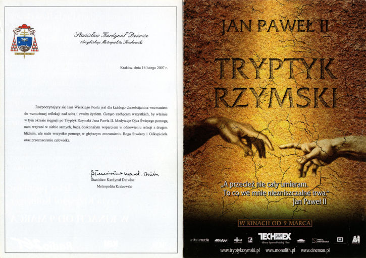 Przód ulotki filmu 'Tryptyk Rzymski'