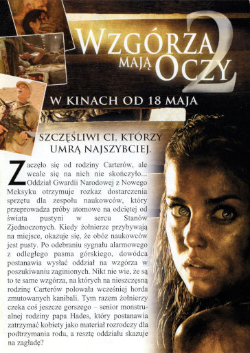 Tył ulotki filmu 'Wzgórza Mają Oczy 2'