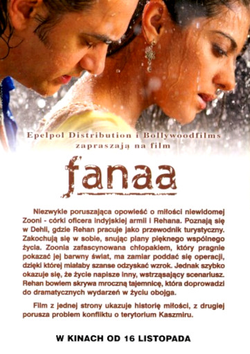 Tył ulotki filmu 'Fanaa'