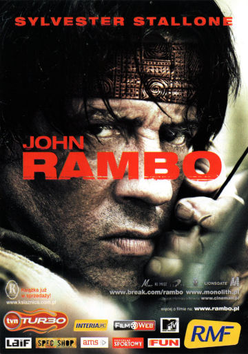 Przód ulotki filmu 'John Rambo'