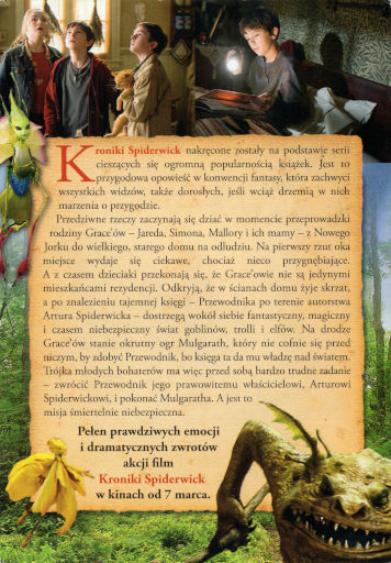 Tył ulotki filmu 'Kroniki Spiderwick'