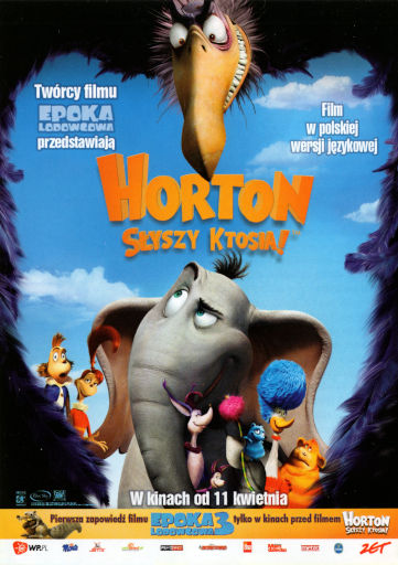 Przód ulotki filmu 'Horton Słyszy Ktosia'