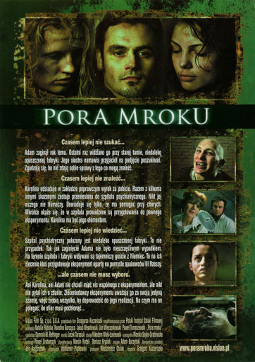 Tył ulotki filmu 'Pora Mroku'