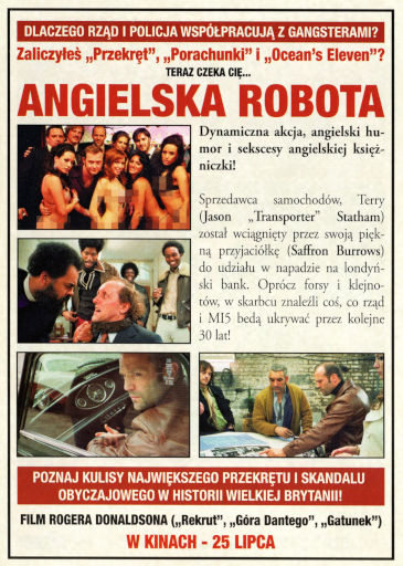 Tył ulotki filmu 'Angielska Robota'