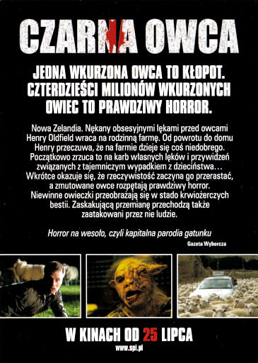 Tył ulotki filmu 'Czarna Owca'