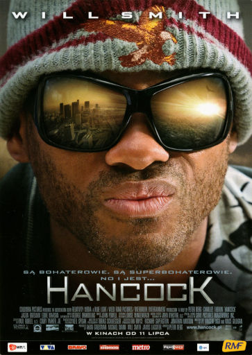 Przód ulotki filmu 'Hancock'