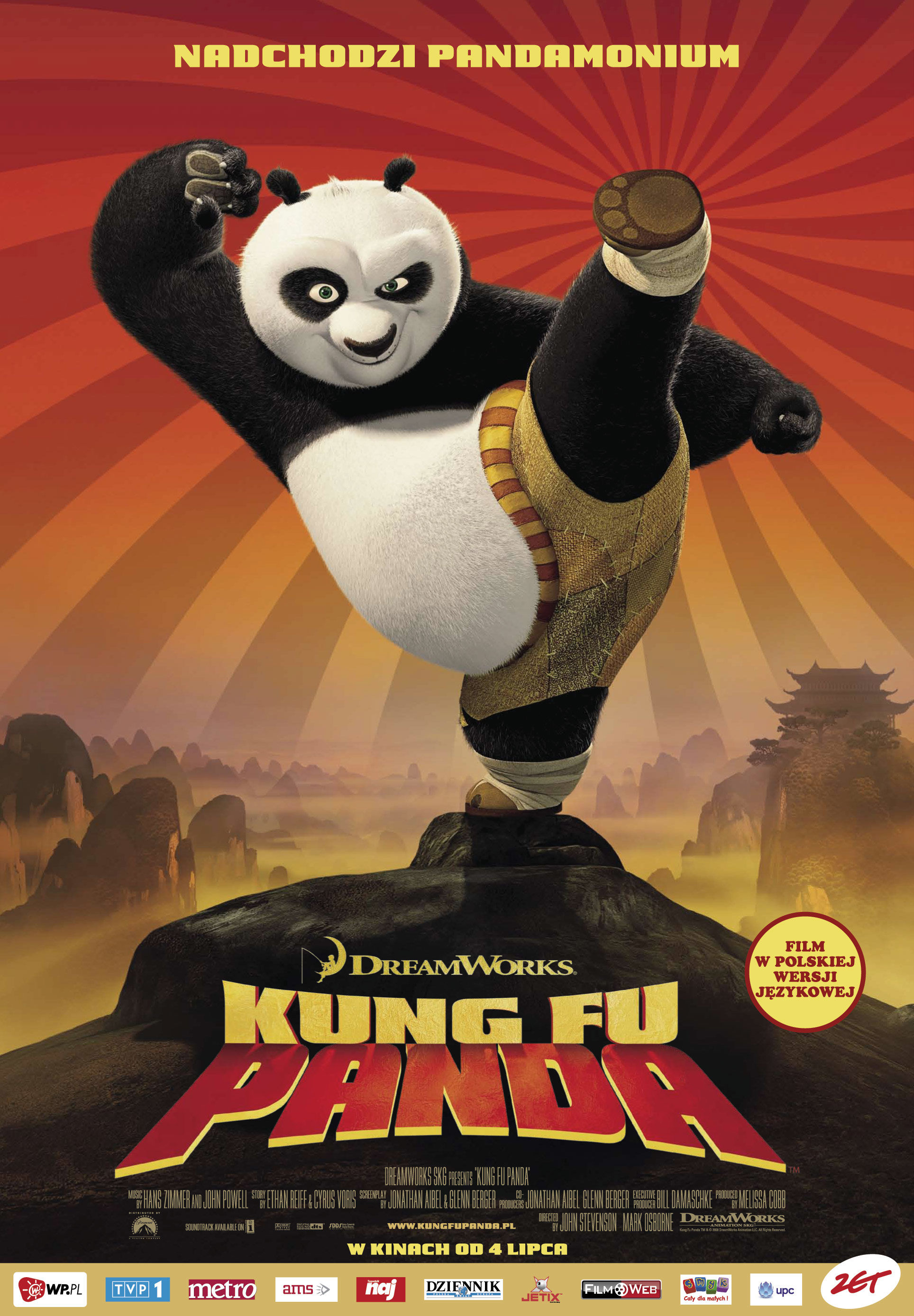 Polski plakat filmu 'Kung Fu Panda'