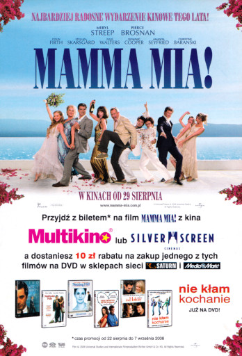 Tył ulotki filmu 'Mamma Mia!'