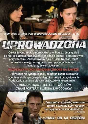 Tył ulotki filmu 'Uprowadzona'