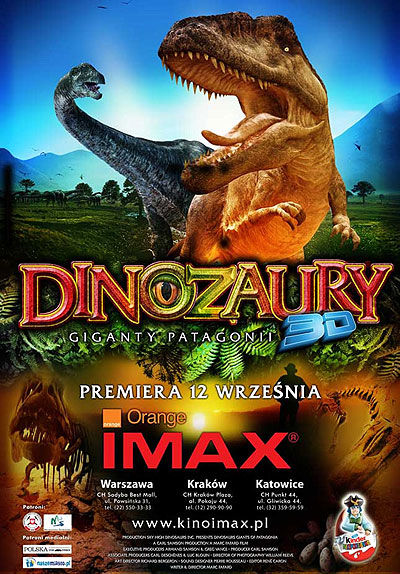 Polski plakat filmu 'Dinozaury 3D - Giganty Patagonii'